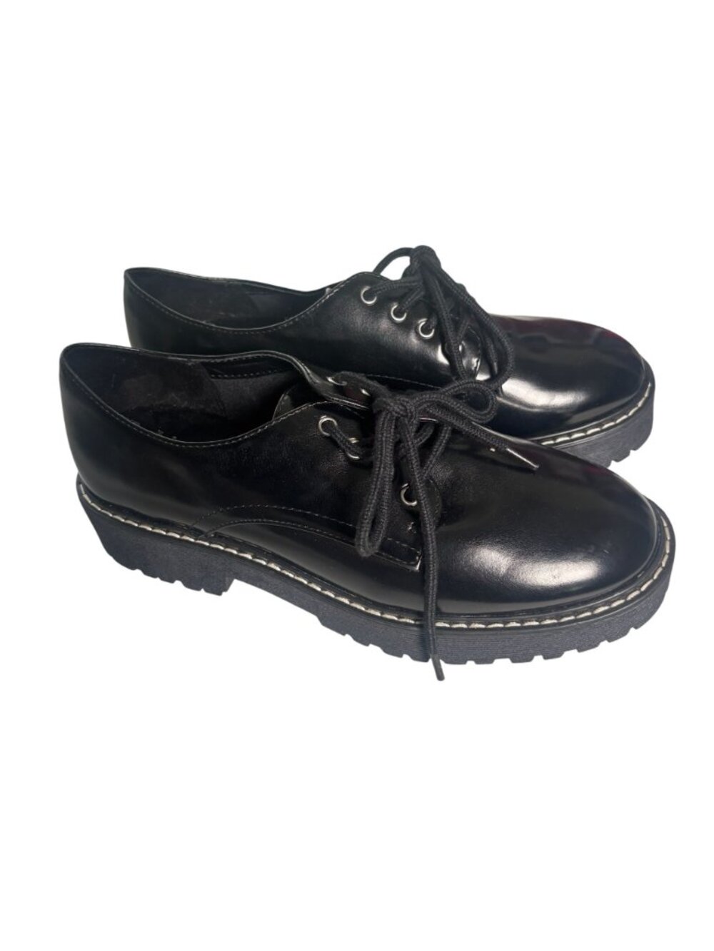 A New Day Black Platform Oxfords Chunky Lug Sole Loafers Dress Shoes 7.5 - Picture 13 of 13